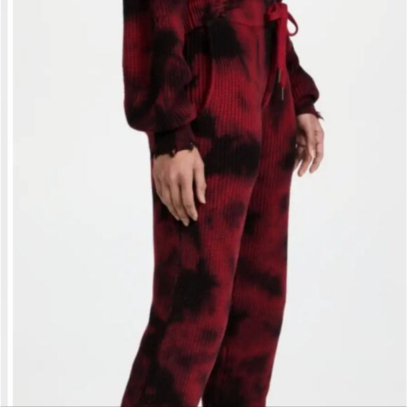 NEW Ser.O.Ya Ida Knit Distressed Red Tie-Dye Drawstring Jogger Track Pants - Picture 6 of 11